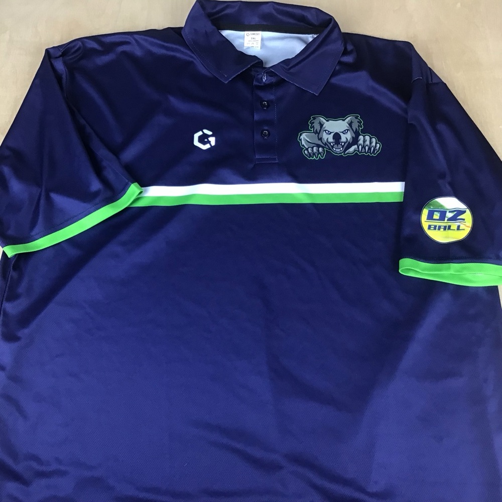 Aussie Drop Bears Mens 3XL Short Sleeve Polo Shirt Savannah Bananas Baseball
